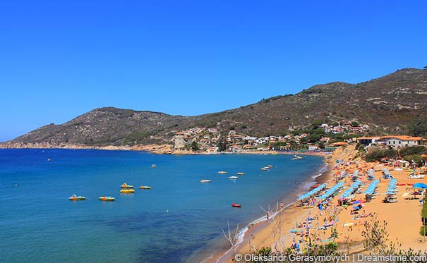 Blick auf den Strand von Giglio