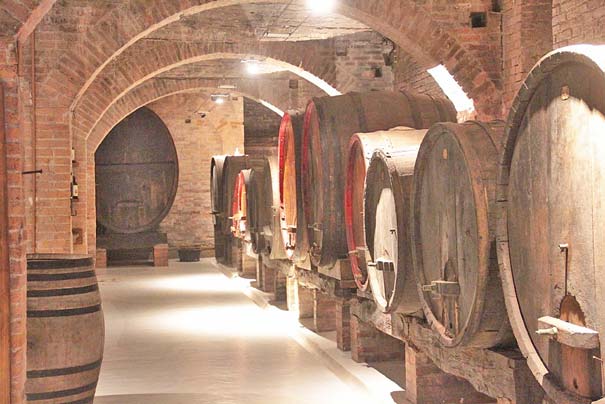 Weinkeller in der Abtei Monte Oliveto